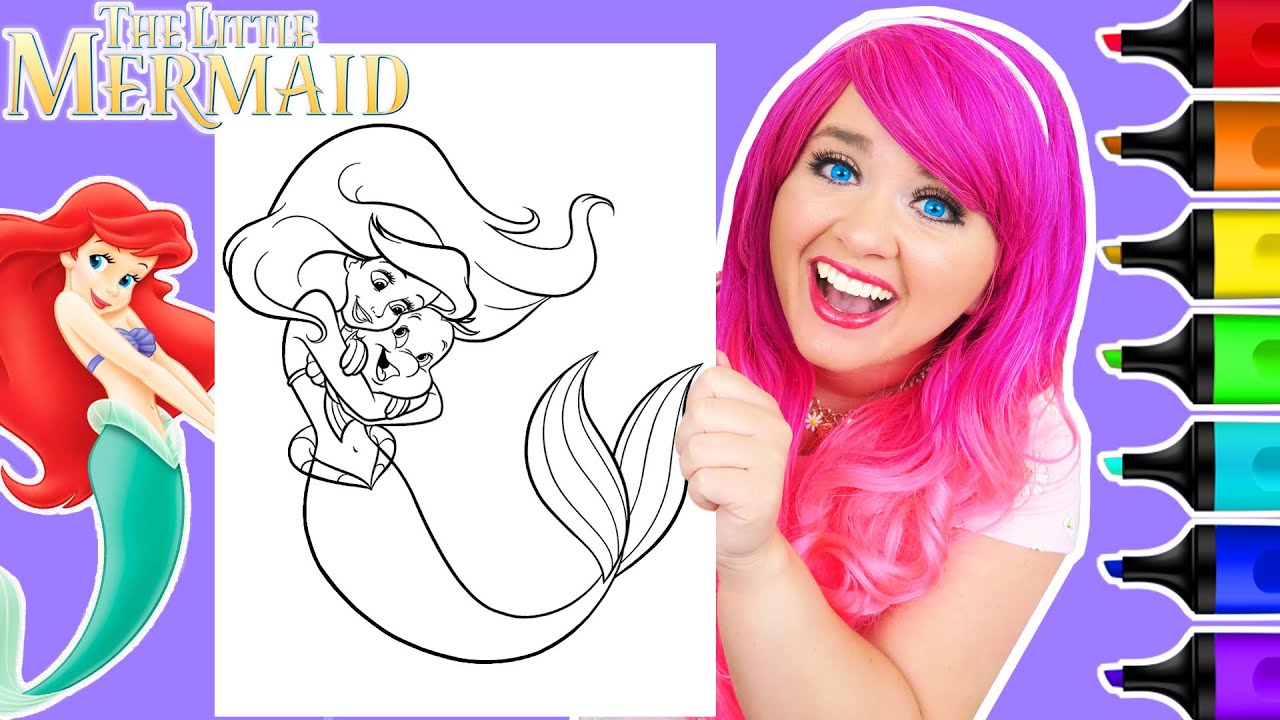 Coloring Ariel Flounder The Little Mermaid Coloring Page, 56 OFF