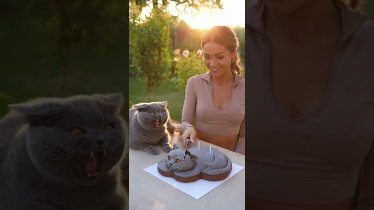 Cat Tries to Save Its Cake Twin!  