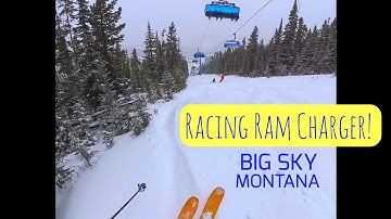 🏁  High Speed Chase Down the Tree Line - ⛷️ Skier vs Ram Charger High Speed 8 Pack @BigSkyResort 