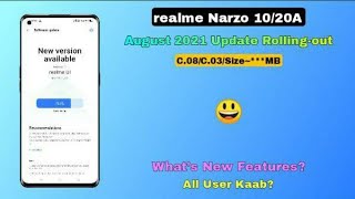 Realme Narzo 10/20A August 2021 Update Rollout C.08 & C.03 Update Rollout ~ Rockoamit 