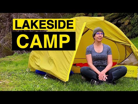 Solo camp at a beautiful lake 🌲🌳🏕🌳🌲