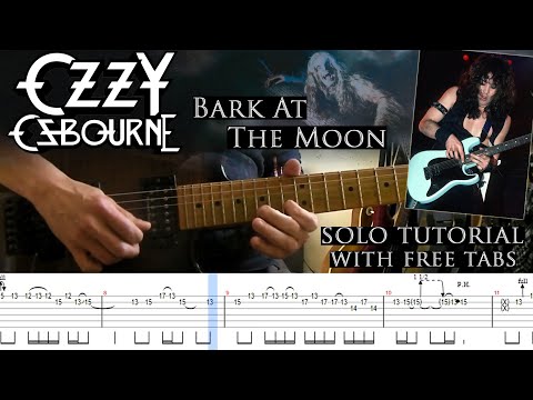 Ozzy Osbourne - Bark at the Moon main guitar solo lesson (with tablatures and backing tracks)