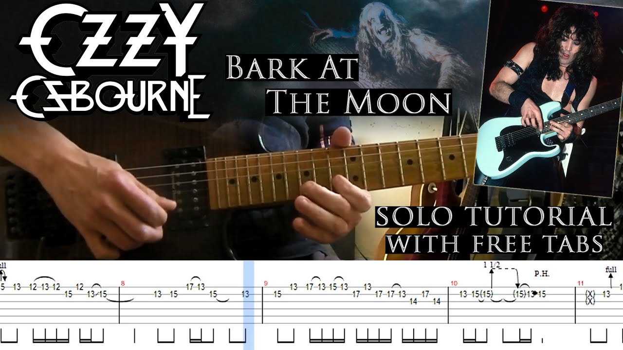 Ozzy Osbourne - Bark at the Moon main guitar solo lesson (with tablatures and backing tracks)