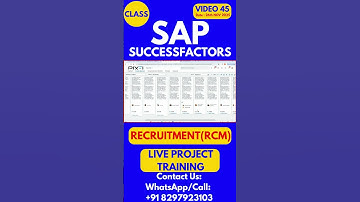 SAP SuccessFactors RCM Training Online Tutorial Class 45 26th Nov 2025 #sapsuccessfactorstraining
