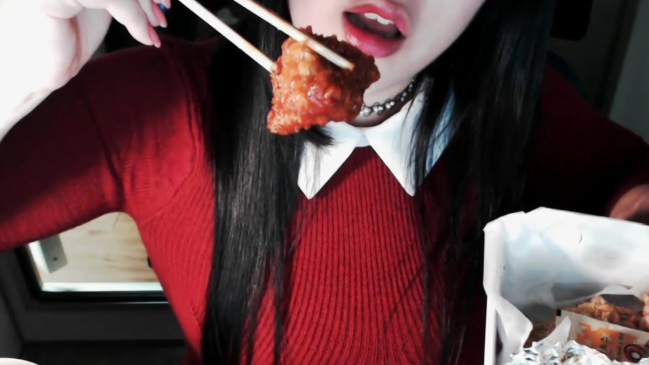 ASMR Korean 치킨 이팅사운드 Crispy Chicken Eating