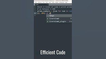 2 Line Code | Python Prime Numbers Between 1 to 100 | Efficient Code |  #shorts #coding #python3