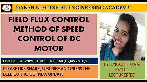 Field flux control method of speed control of DC motor