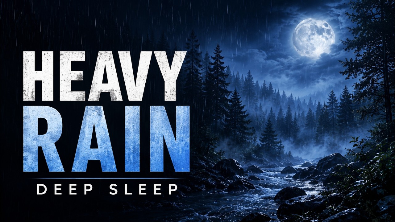 Heavy Rain & Distant Thunder Sounds for Deep Sleep | Black Screen ...