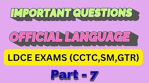 Important questions on Rajbhasha official language part -7 #ldce2025