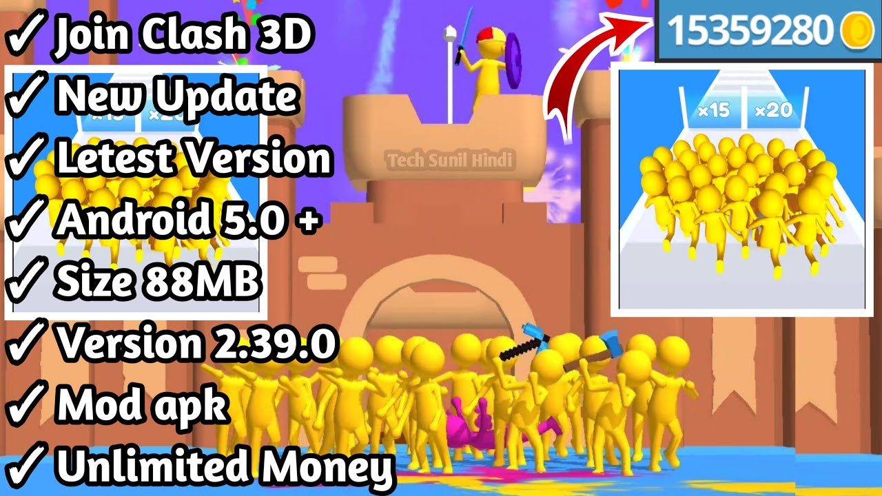 Join Clash 3D || Unlimited Coins 😮 || Letest Version Apk || 