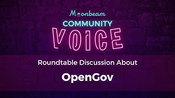 Moonbeam Community Voice: OpenGov Roundtable ft. Parity, PureStake, & the Moonbeam Community