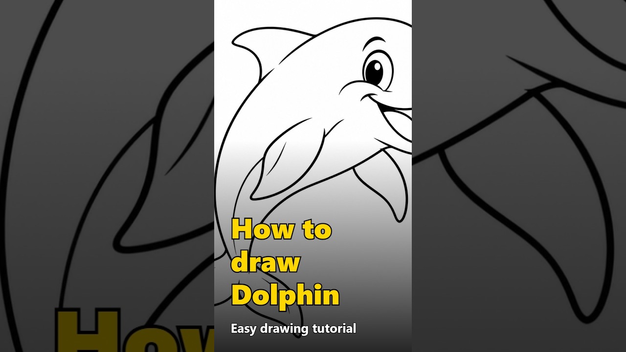 How to Draw Dolphin | Easy Drawing Tutorial for Kids & Beginners - YouTube