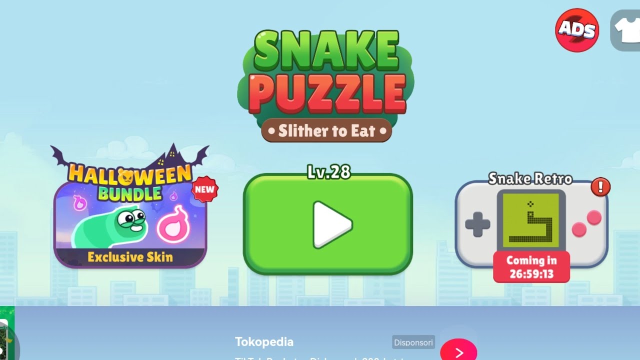 Bantuin si ular kabur - Snack Puzzle Level 29 - 31