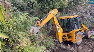 For Resettlement of Migrant Villagers-JCB Excavating Goat Path to Walkable Road