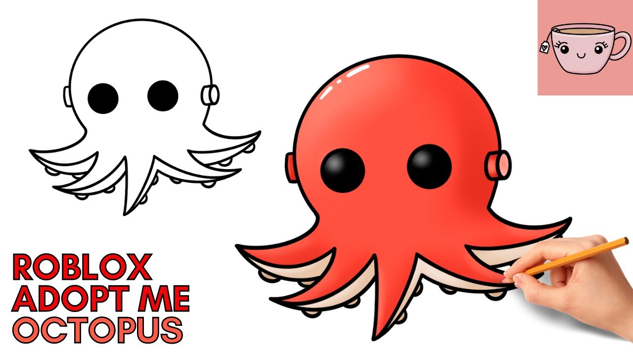 How To Draw Octopus Roblox Adopt Me Pet | Ocean Eggs | Cute Step By Step  Drawing Tutorial