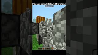 You actually followed the tutorial😗.... #minecraft #funny #gaming #ytshorts #trending #memes