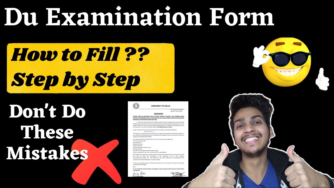 Du 1st Sem OBE Exam form 2022||Step by Step Process||Regular & NCWEB OBE Exams 2022 