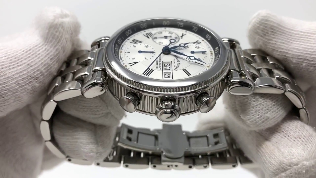 Armand Nicolet Chronograph Watch 9428A-AN-M9420 Stainless 