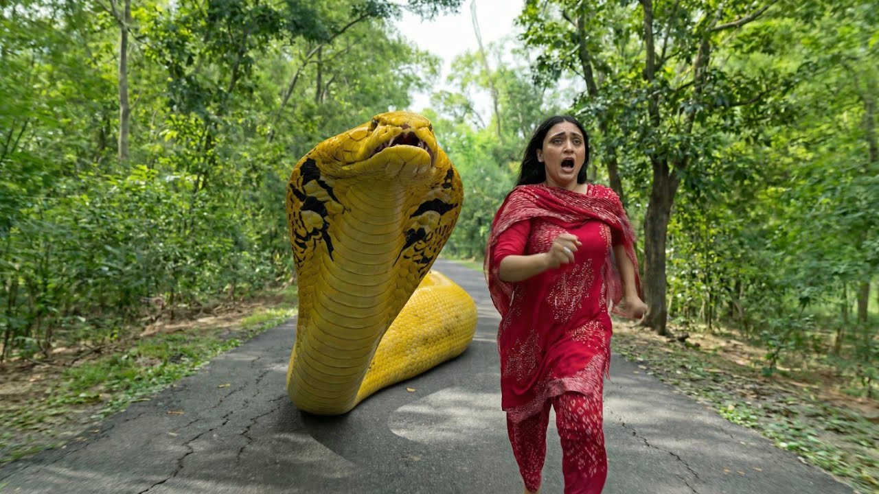“She Didn’t Know a Giant Snake Was Right Behind Her!”