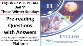 Unit 11 | Pre-Reading Questions with Answers | Those Winter Sundays | Class 11 English PECTAA 2026