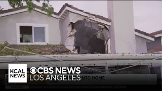 Car crashes into a Chino home’s second story