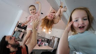 UPSiDE DOWN KiDS!!  Adley and Niko explore a Trampoline Park on our Dad Date! then Swimming Lessons