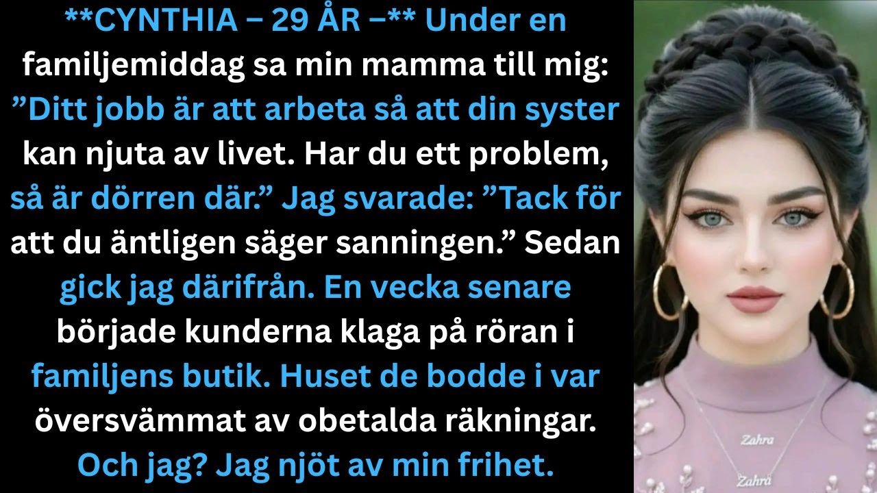 Den kvällen tittade min mamma rakt på mig och sa att mitt jobb var att arbeta så att min syster kunde njuta av livet. Efter år av tysta uppoffringar insåg jag att jag bara var en skyldighet, inte...