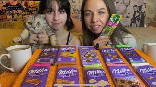 картинка: МУКБАНГ🍫ШОКОЛАД МИЛКА/ Отвечаем на вопросы/ MUKBANG CHOCOLATE MILKA