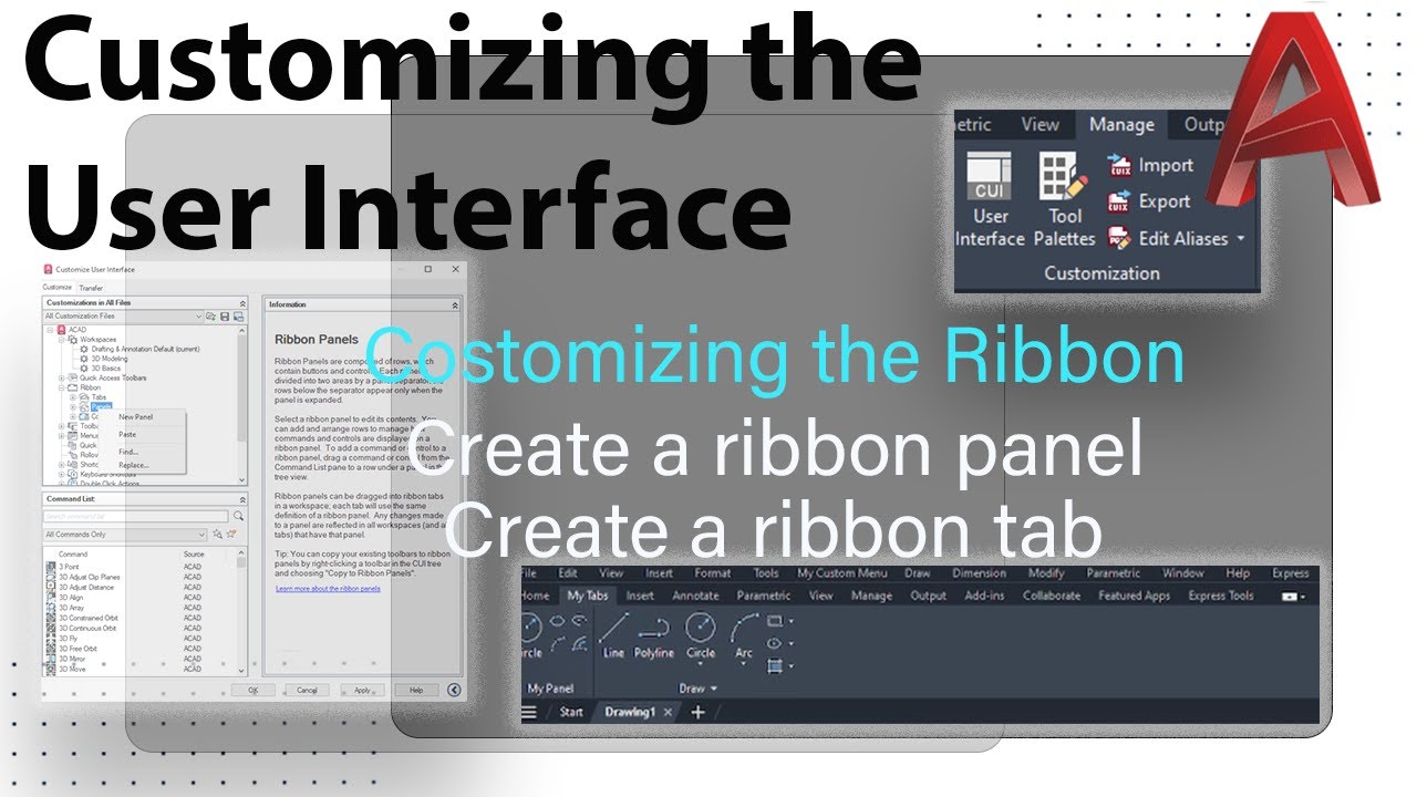 AutoCAD Advanced: Customizing the Ribbon - YouTube