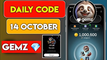 Gemz Daily Combo & Daily Code 14 October | Gemz 14th To 15th  October | gemz daily code today