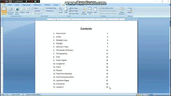 How to create a table of contents easily in ms word with right tab