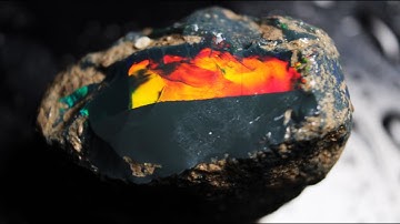 Big Black Opal Reveals Super Rare Pattern!