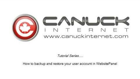 How to backup and restore your user account in WebsitePanel (User) - Canuck Internet Inc.