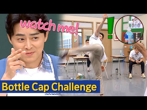 [Knowing Bros] Bottle Cap Challenge! Cho Jungseok Opened the Bottle Cap with Spinning Kick!🤸‍♂️🦶 60