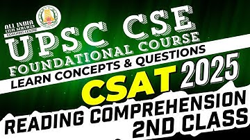 CSAT 2025 | Class 6 | Reading Comprehension | Class - 2 | Ms. T. Divya | UPSC CSE Prelims