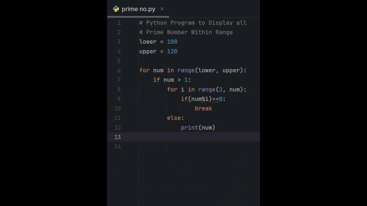 python program to find prime number within the ranges #python #shorts # ...