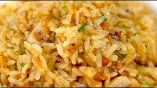 Easy Chicken Fried Rice with a Frying Pan