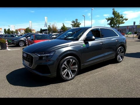 Audi Q8 Quattro 50 Tdi S Line All New Power Suv Grey And Black Colour Walkaround And Interior