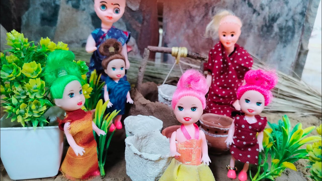 Barbie doll all day routine in Indian village। gudiya wale cartoon