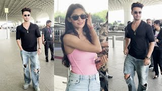 Aayush Sharma & Sushrii Mishraa Spotted At Airport travelling to Ahemdabad For promotion FilmRuslaan