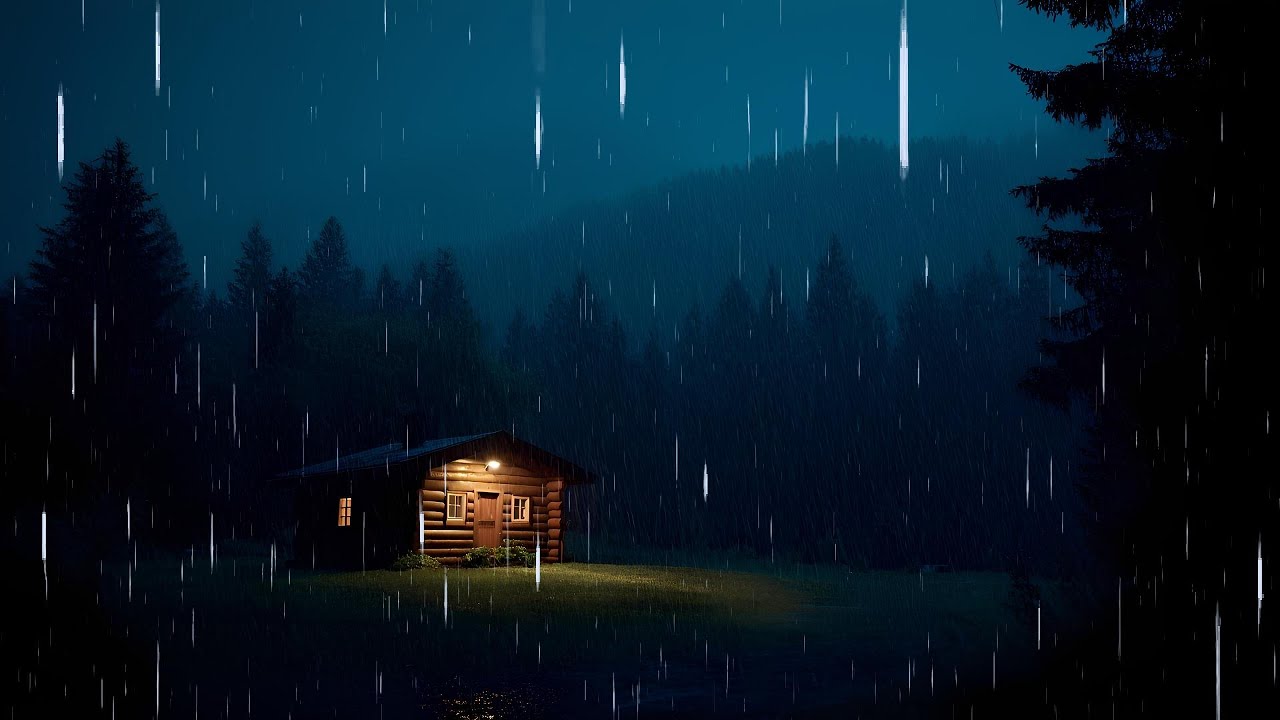 Cozy Rainy Night in a Cabin | Relaxing Rain Sounds ASMR for Sleep ...