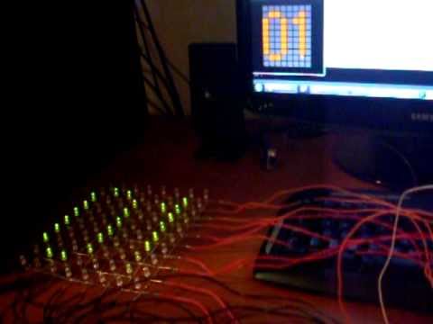 Arduino LED Matrix controlled by computer using Processing