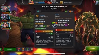 AW Season 52. Sandman vs Man-thing on Node 47 HS Feat of Viligance / Missing in Action #mcoc