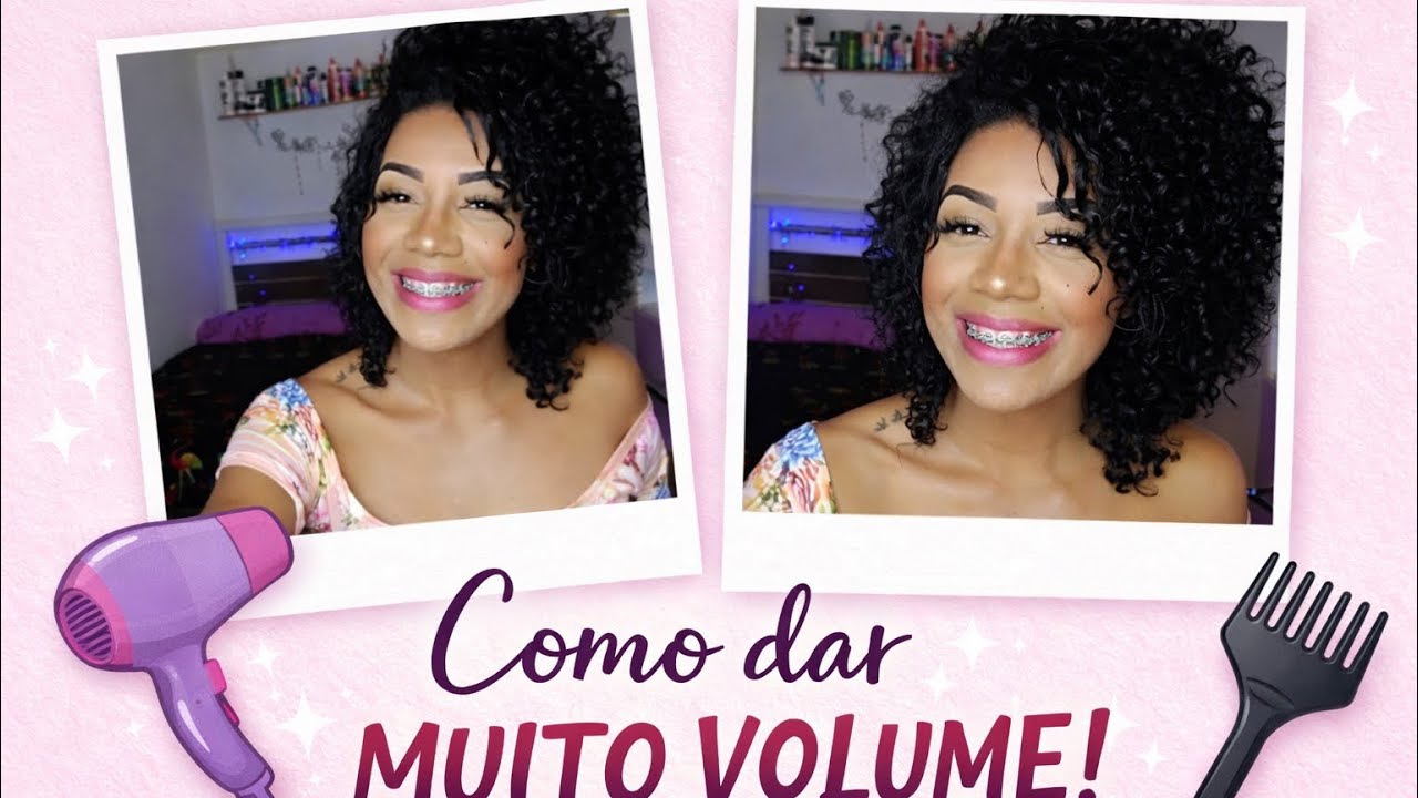 COMO DAR MUITO VOLUME NO CABELO CRESPO E CACHEADO 🔥 VOLUMÃO DEFINIDO E SEM FRIZZ