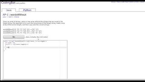AP-1 (wordsWithout) JAVA Tutorial || codingbat.com