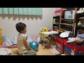 Eテレいないいないばあっ!歌ンジャナナナ!(おうちゃん・ワンワン・ぽぅぽ)をじっと見る5歳児男の子(発達障がい(知的障害)-自閉性スペクトラム症)【音無し】