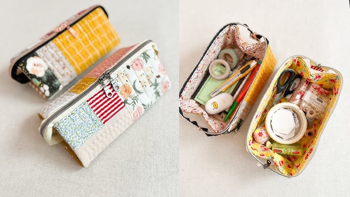 DIY Make a box pencil case with a handle / Easy sewing tutorial