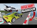 Big high ramp jumps with expensive sports lux cars crashes 2  beamng drive