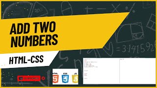 how to add two number in html css | javascript tutorial