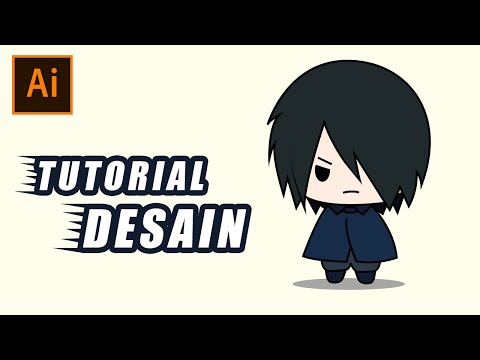 Tutorial Desain Karakter Anime Sasuke | Adobe Illustrator Pemula #Design #Naruto